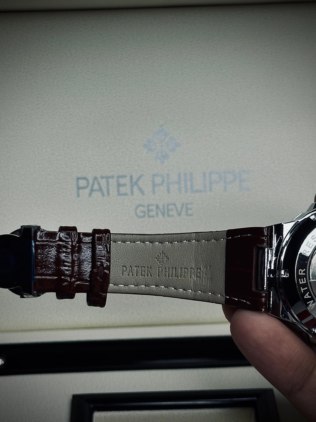 Patek Phillip Brown Strap With Silver Dial