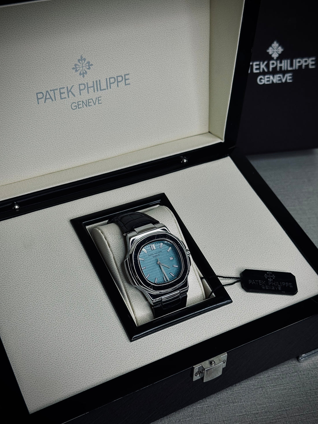 Patek Phillip Black Strap With Green Dial