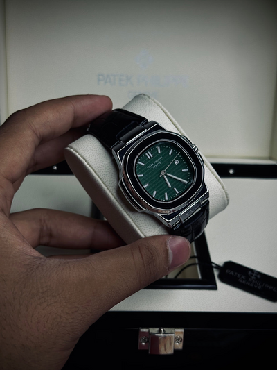 Patek Phillip Black Strap With Green Dial