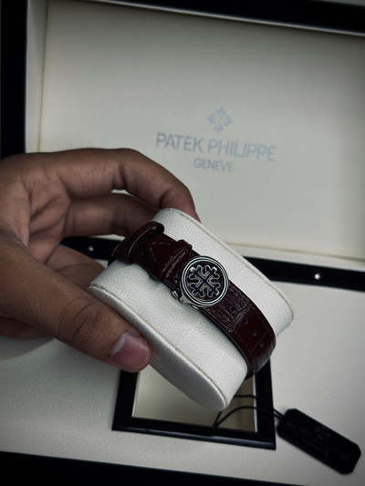 Patek Phillip Brown Strap With Silver Dial