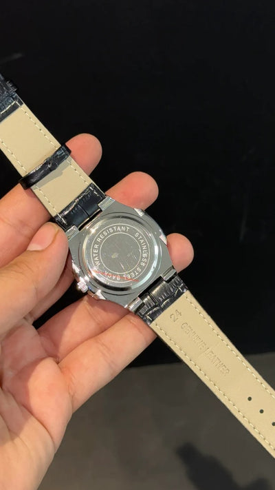 Patek Phillip Black Strap With Skyblue Dial