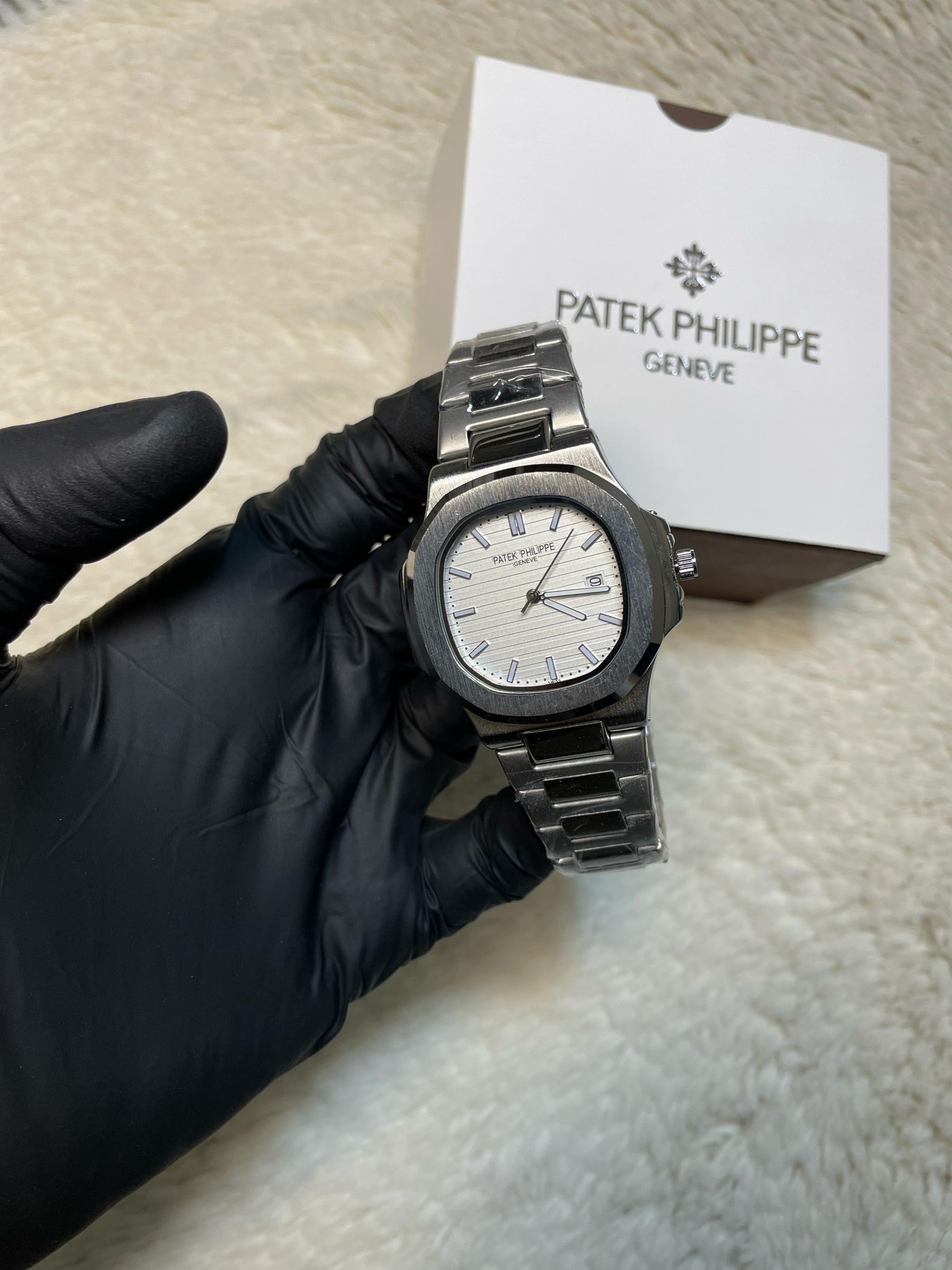 Patek Philippe Silver Classic -  White Dial Automatic with Date