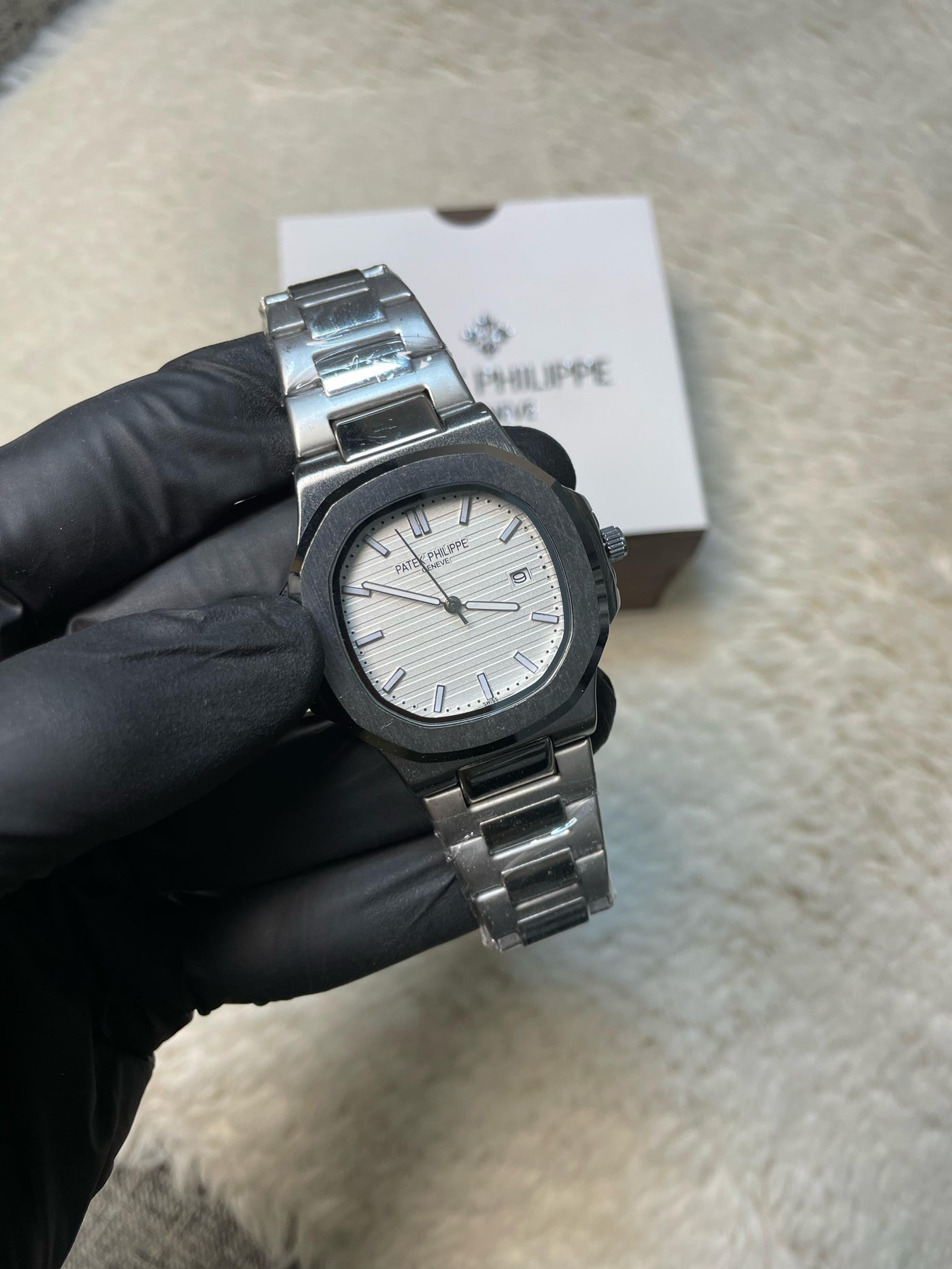 Patek Philippe Silver Classic -  White Dial Automatic with Date