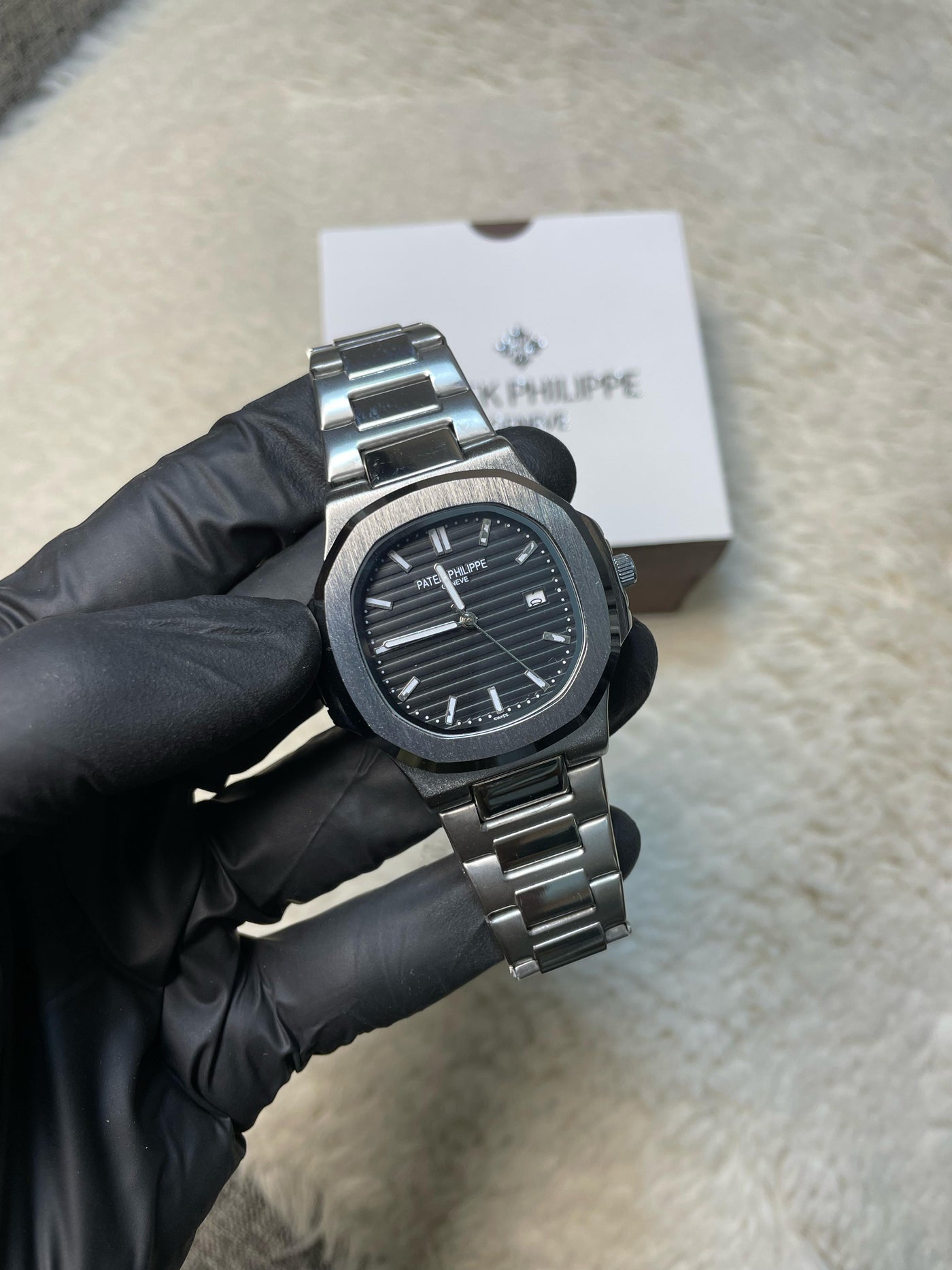 Patek Philippe Silver Classic - Black Dial Automatic with Date